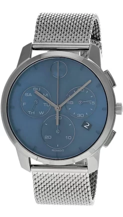 MOVADO Bold Thin 42MM Blue Dial Gunmetal Ion-plated Men's Watch 3600721