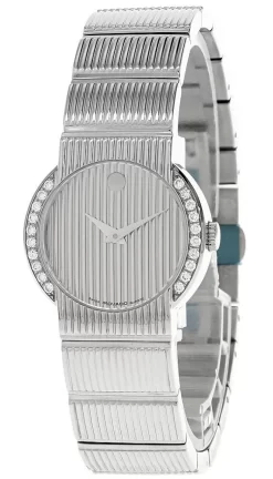 Fashion Accessories Shop 28 MOVADO Concerto QTZ S- Steel Silver Dial Diamond Women's Watch 0604529