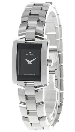 MOVADO Eliro 22MM Quartz S-Steel Black Dial Women's Watch 0604133