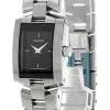 MOVADO Eliro 22MM S-Steel Rectangular Black Dial Women's Watch 0604182