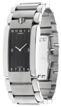 MOVADO Elliptica Automatic S-Steel Black Dial Men's Watch 0604830