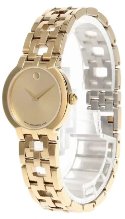 MOVADO Estimo 25MM SS Gold Dial Bracelet Women's Watch 0604887