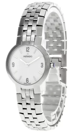 MOVADO Faceto Stainless Steel White Dial Women's Watch 0605566