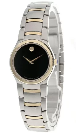 MOVADO Kardelo Stainless Steel Black Dial 2-Tone Women's Watch 0605482