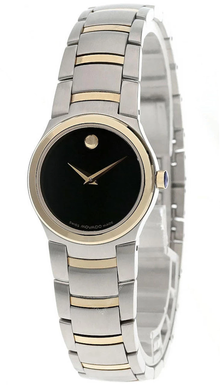 MOVADO Kardelo Stainless Steel Black Dial 2-Tone Women's Watch 0605482 1 MOVADO Kardelo Stainless Steel Black Dial 2-Tone Women's Watch 0605482