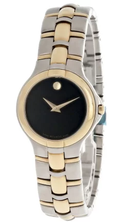 MOVADO Medalist Stainless Steel Black Dial 2-Tone Women's Watch 0604804