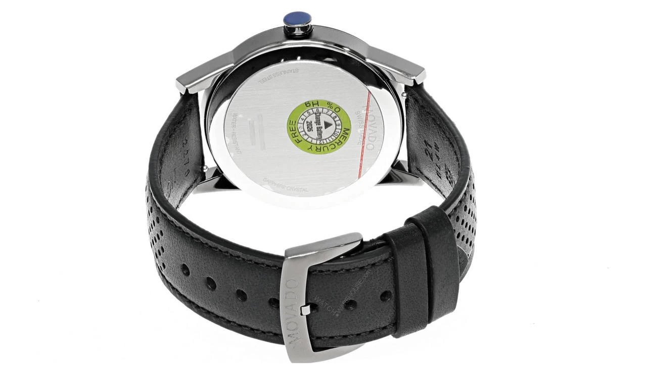 MOVADO Museum Sport 42MM Black Dial LTHR Men's Watch 0607559 3 MOVADO Museum Sport 42MM Black Dial LTHR Men's Watch 0607559 - Image 3