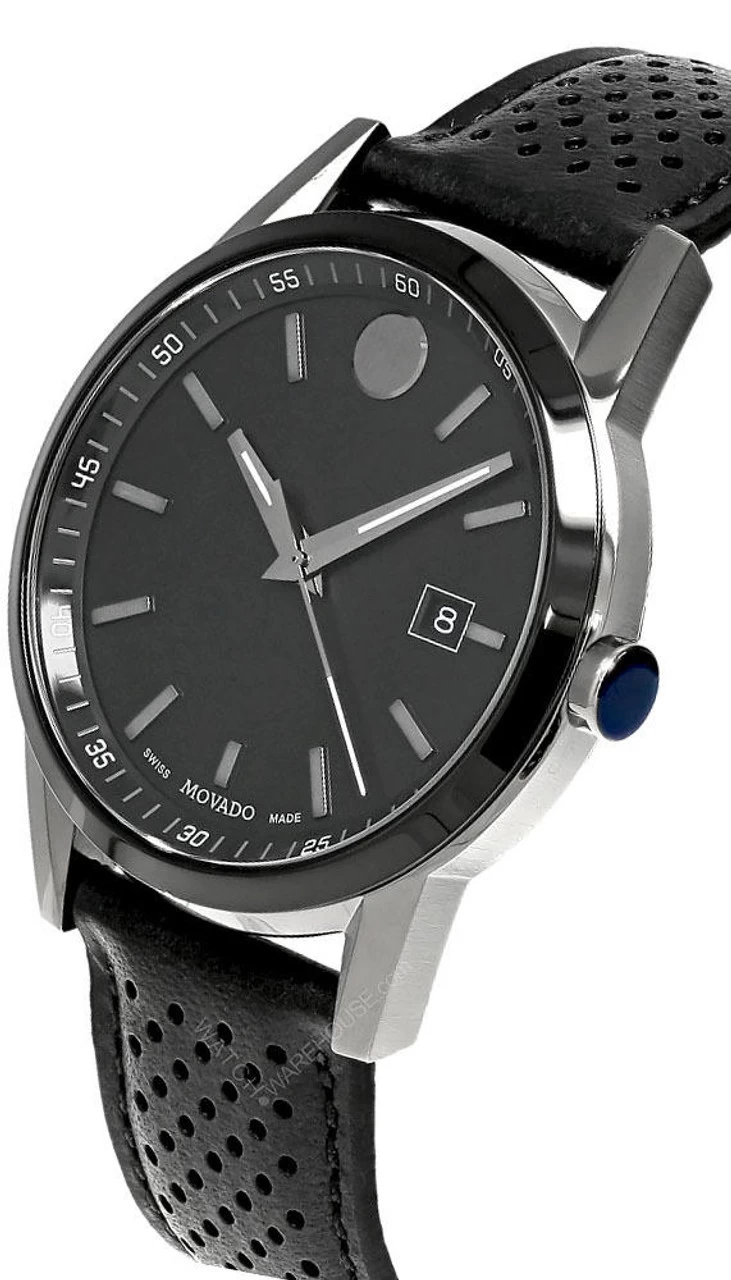 MOVADO Museum Sport 42MM Black Dial LTHR Men's Watch 0607559 2 MOVADO Museum Sport 42MM Black Dial LTHR Men's Watch 0607559 - Image 2