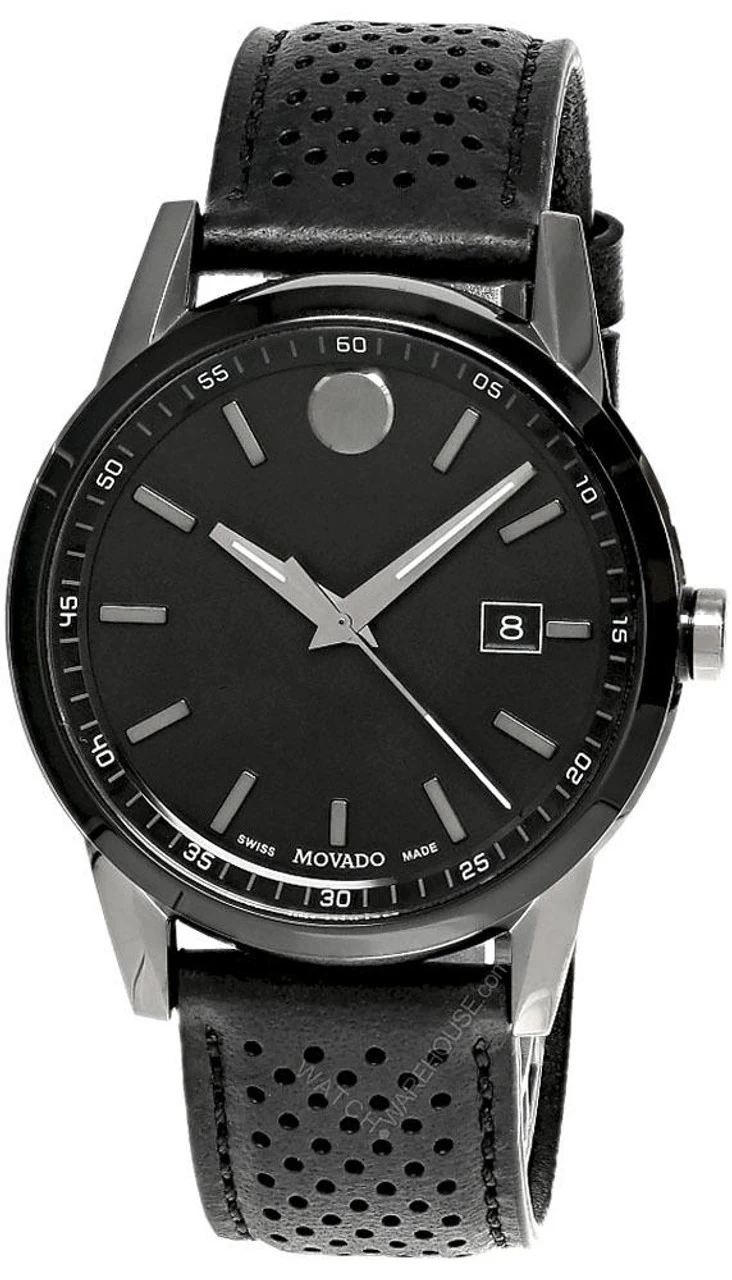 MOVADO Museum Sport 42MM Black Dial LTHR Men's Watch 0607559 1 MOVADO Museum Sport 42MM Black Dial LTHR Men's Watch 0607559