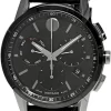 MOVADO Museum Sport 43MM CHRONO SS Blue Dial Leather Men's Watch 0607560