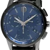 MOVADO Museum Sport 43MM CHRONO SS Blue Dial Leather Men's Watch 0607561