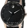 MOVADO Museum Sport BLK Dial Black Leather Men's Watch 0607358