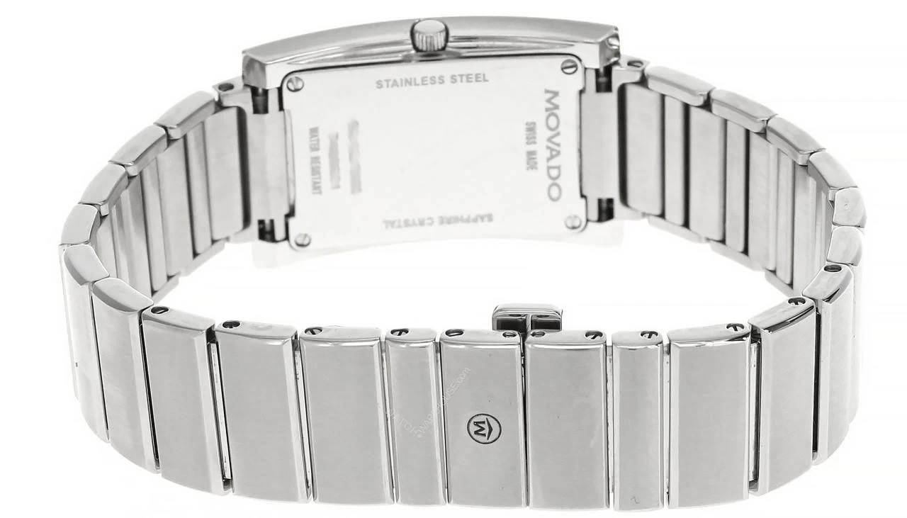 MOVADO Quartz S-Steel White Rectangular Dial Women's Watch 0605561 3 MOVADO Quartz S-Steel White Rectangular Dial Women's Watch 0605561 - Image 3