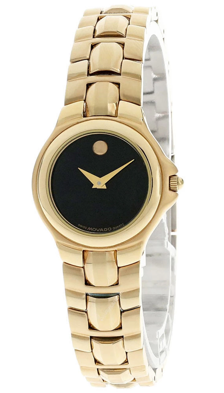 MOVADO S-Steel BLK Dial Gold-Tone Women's Watch 0691037 1 MOVADO S-Steel BLK Dial Gold-Tone Women's Watch 0691037