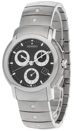 MOVADO SL Series Stainless Steel Black Dial Men's Watch 0605734