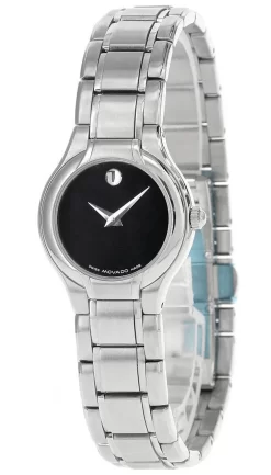 MOVADO Sprita Quartz Stainless Steel Black Dial Women's Watch 0604685