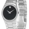 MOVADO Strato 26MM Black Dial Diamond Bezel Women's Watch 0605611