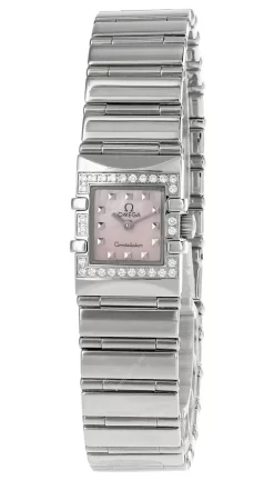 OMEGA Constellation QUADRA MINI 20x15MM QTZ Pink Dial Watch 1537.73.00/15377300