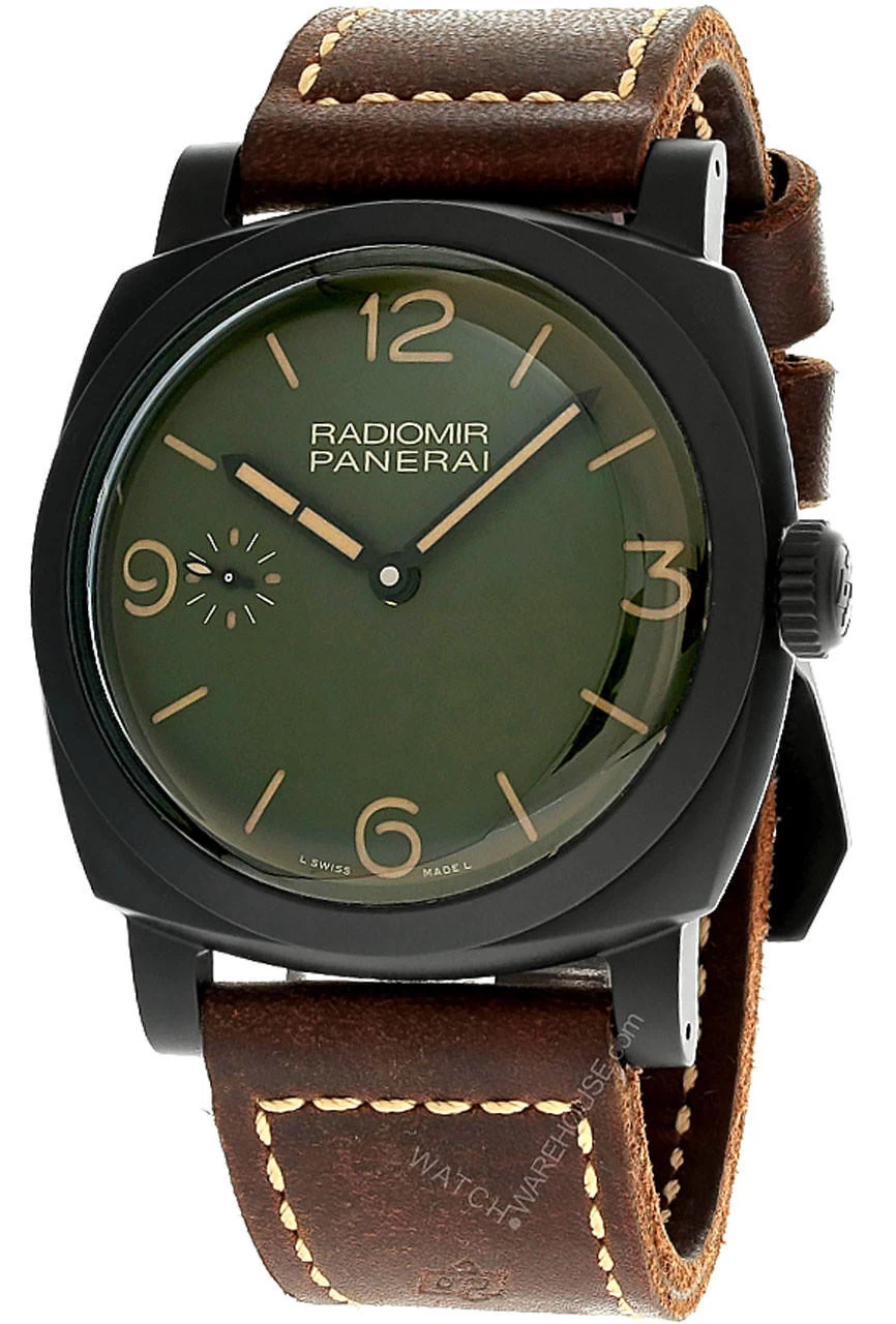 PANERAI Radiomir 48MM Hand Wind Military Green Dial Leather Men's Watch PAM00997 1 PANERAI Radiomir 48MM Hand Wind Military Green Dial Leather Men's Watch PAM00997