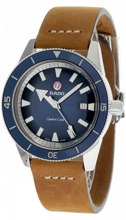 RADO Captain Cook AUTO 42MM Blue Dial Leather Men's Watch R32505205