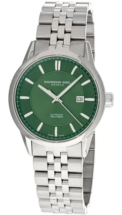 RAYMOND WEIL Freelancer 42MM SS AUTO Green Dial Men's Watch 2731-ST-52001