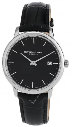 RAYMOND WEIL Toccata 39MM Black Dial Leather Men's Watch 5485-STC-20001