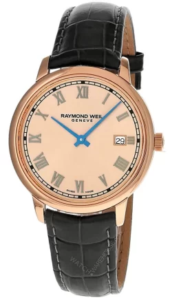 RAYMOND WEIL Toccata QTZ 39MM Classic Rose' Dial LTHR Men's Watch 5485-PC5-00859
