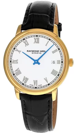 RAYMOND WEIL Toccata Quartz 39MM White Dial Leather Men's Watch 5485-PC-00359