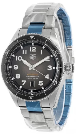 TAG HEUER Autavia 42MM AUTO SS Black Dial Men's Watch WBE5114.EB0173