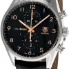 TAG HEUER Carrera AUTO 43MM Black Dial Leather Men's Watch CAR2014.FC6235