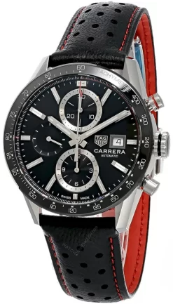 TAG HEUER Carrera AUTO CHRONO 41MM LTHR Watch CBM2110.FC6454