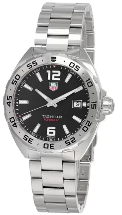 TAG HEUER Formula-1 41MM Quartz SS Black Dial Men's Watch WAZ1112.BA0875