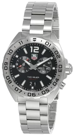 TAG HEUER Formula-1 41MM Quartz SS Black Dial Men's Watch WAZ111A.BA0875