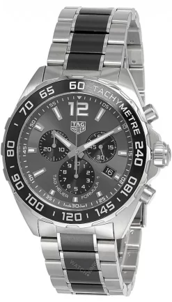 TAG HEUER Formula-1 43MM CHRONO SS Ceramic Men's Watch CAZ1011.BA0843