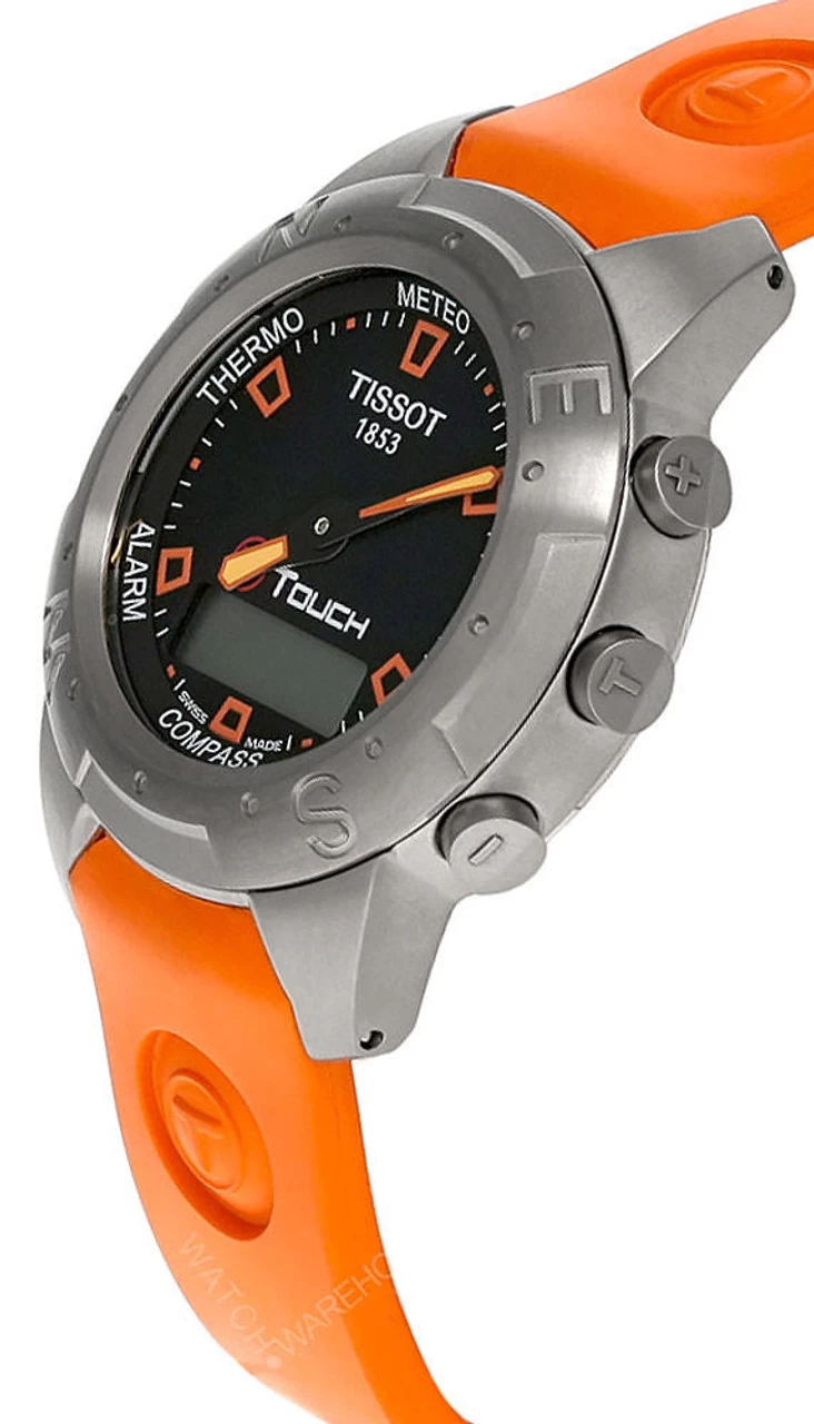 TISSOT Analog/Digital Multifunction SS Orange Rubber Men's Watch T33.7.498.59 2 TISSOT Analog/Digital Multifunction SS Orange Rubber Men's Watch T33.7.498.59 - Image 2