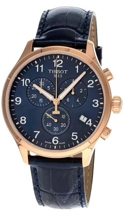 TISSOT CHRONO XL Classic 45MM Blue Dial Leather Men's Watch T116.617.36.042.00