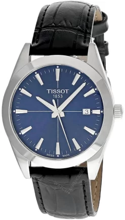 TISSOT Gentleman 40MM SS Black Dial BRN Leather Men's Watch T127.410.16.041.01