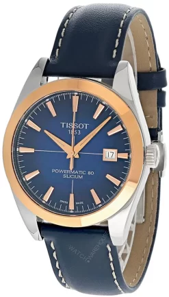 TISSOT Gentleman Powermatic 80 Silicium Solid 18K Gold Bezel Men's Watch T927.407.46.041.00