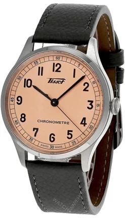 TISSOT Heritage AUTO 39MM Pink Dial Leather Men's Watch T142.464.16.332.00