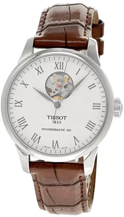 TISSOT Le Locle Powermatic 80 Open Heart LTHR Men's Watch T006.407.16.033.01