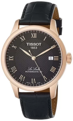 TISSOT Le Locle Powermatic 80 Rose-G PVD BLK Dial Watch T0064073605300
