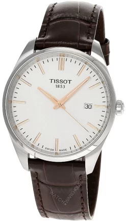 TISSOT PR 100 QTZ 40MM Silver Dial BRN Leather Men's Watch T150.410.16.031.00