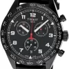 TISSOT PRS CHRONO 45MM Black Dial Leather Men's Watch T131.617.36.052.00