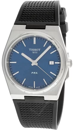 TISSOT PRX 40MM Quartz SS Blue Dial Rubber Men's Watch T137.410.17.041.00