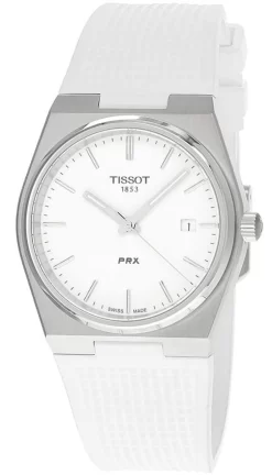 TISSOT PRX 40MM Quartz White/Fully Luminous Dial Rubber Men's Watch T137.410.17.011.00