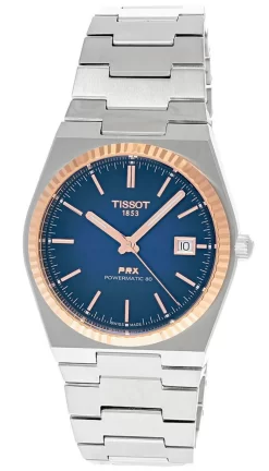 TISSOT PRX Powermatic 18K Rose Gold Bezel SS Men's Watch T931.407.41.041.00
