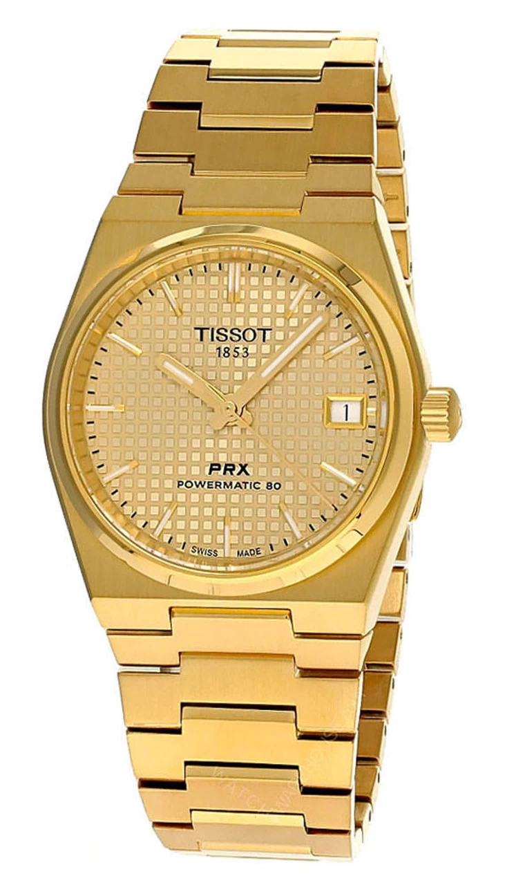 TISSOT PRX Powermatic 80 35MM SS Champagne Dial Unisex Watch T137.207.33.021.00 1 TISSOT PRX Powermatic 80 35MM SS Champagne Dial Unisex Watch T137.207.33.021.00