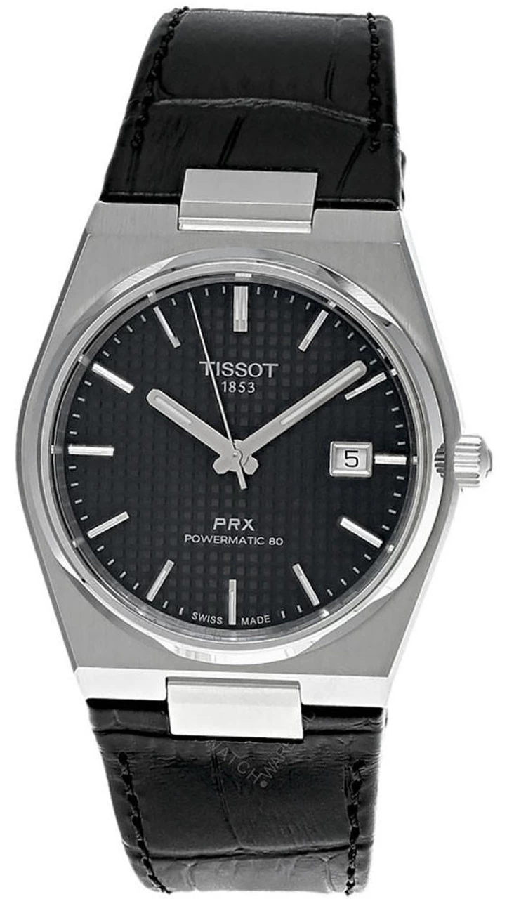 TISSOT PRX Powermatic 80 40MM Black Leather Men's Watch T137.407.16.051.00 1 TISSOT PRX Powermatic 80 40MM Black Leather Men's Watch T137.407.16.051.00