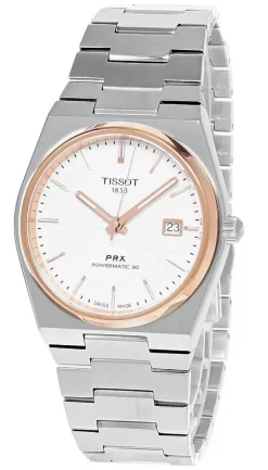 TISSOT PRX Powermatic 80 40MM Silver Dial Rose-G Men's Watch T137.407.21.031.00