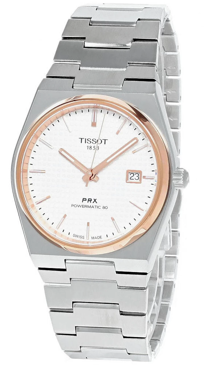 TISSOT PRX Powermatic 80 40MM Silver Dial Rose-G Men's Watch T137.407.21.031.00 1 TISSOT PRX Powermatic 80 40MM Silver Dial Rose-G Men's Watch T137.407.21.031.00